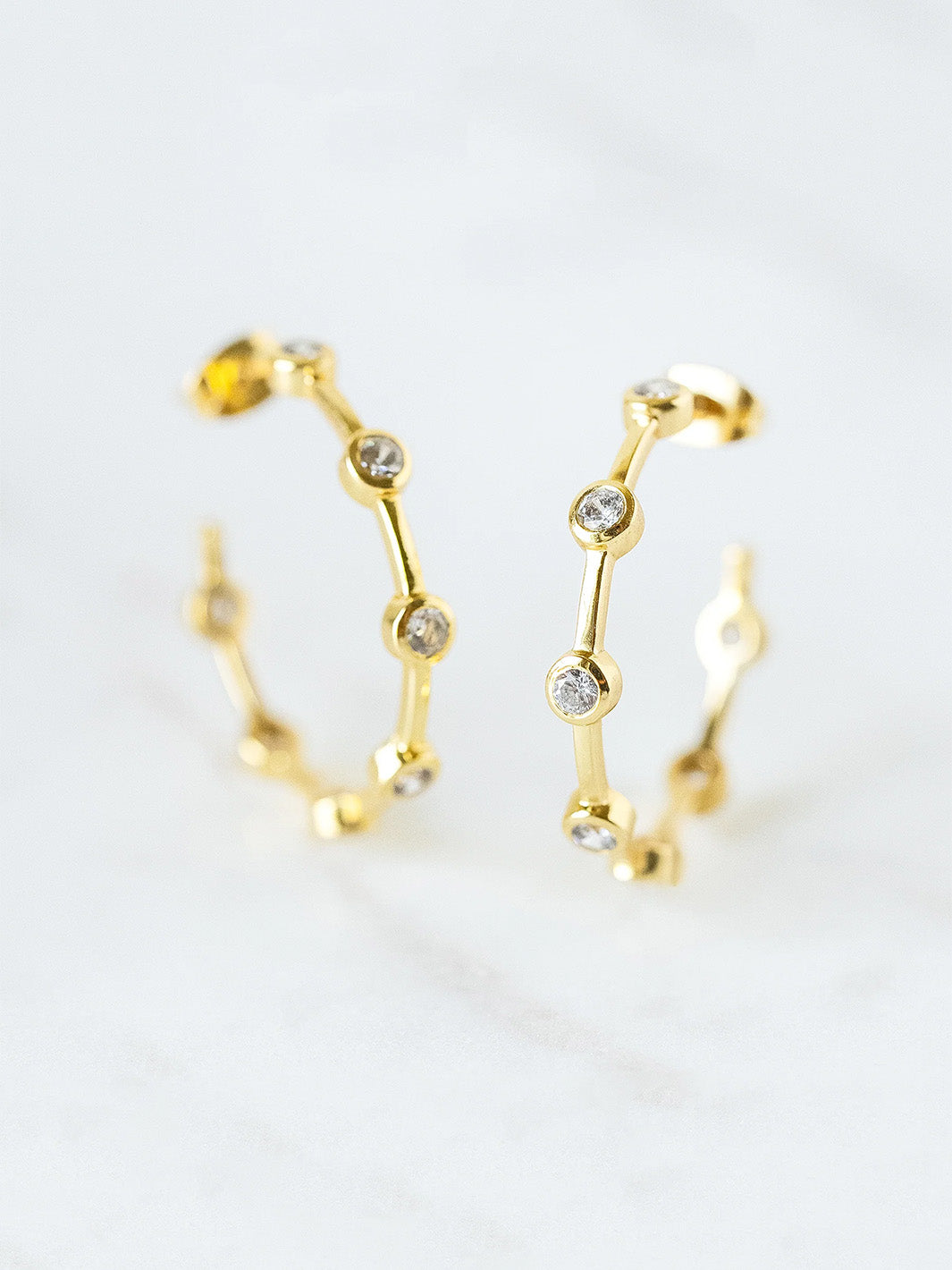 Mini Becky Hoop Earrings in Cubic Zirconia