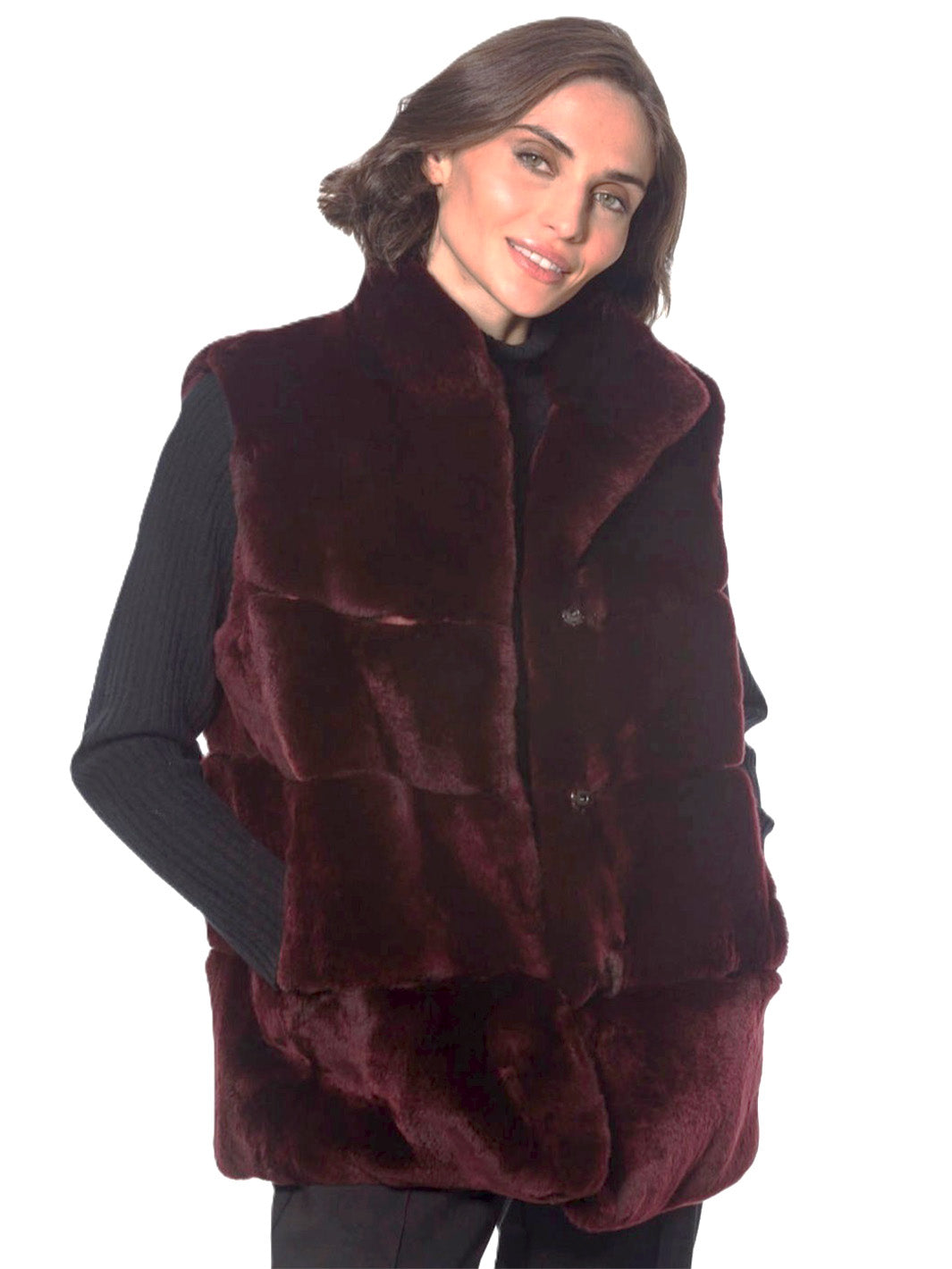 Rex Rabbit Vest in Wine