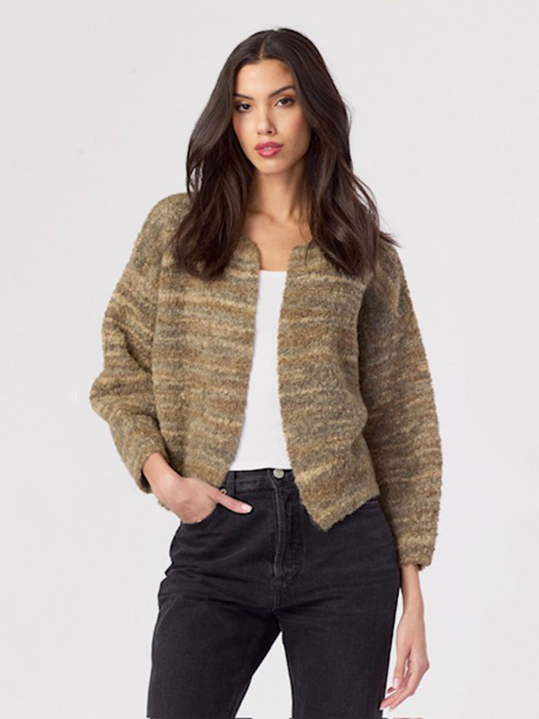 Open Cardi in Moss