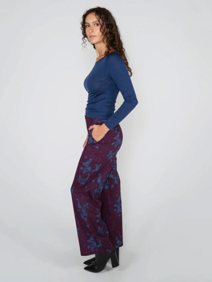 Carly Merino Long Sleeve Crew in Navy