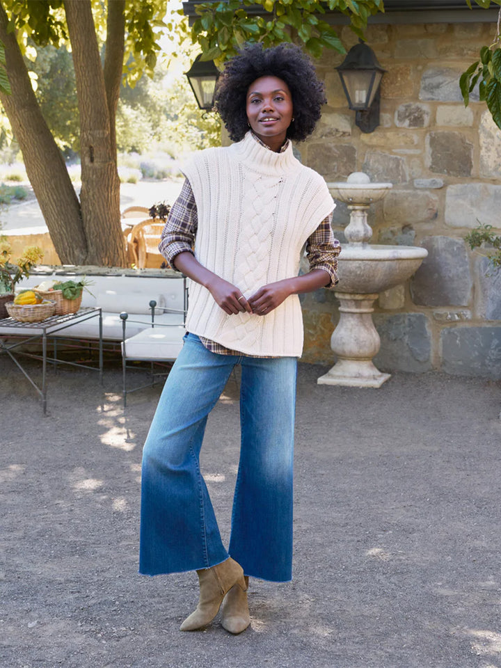 Cotswold Cable Knit Vest in Ivory