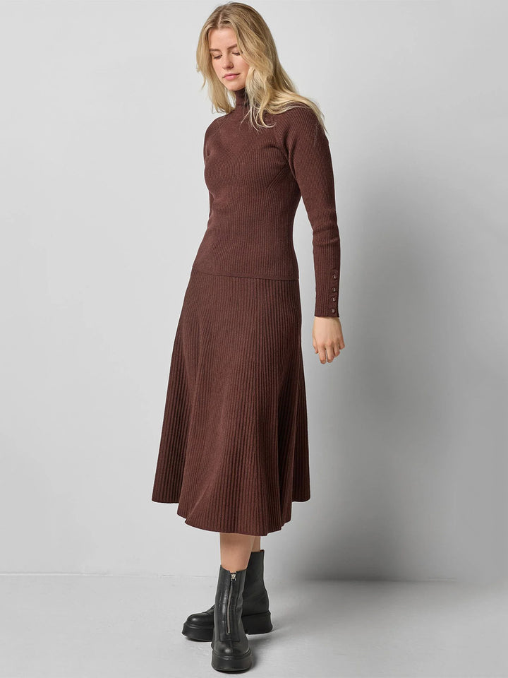 Flared Knit Skirt in Java