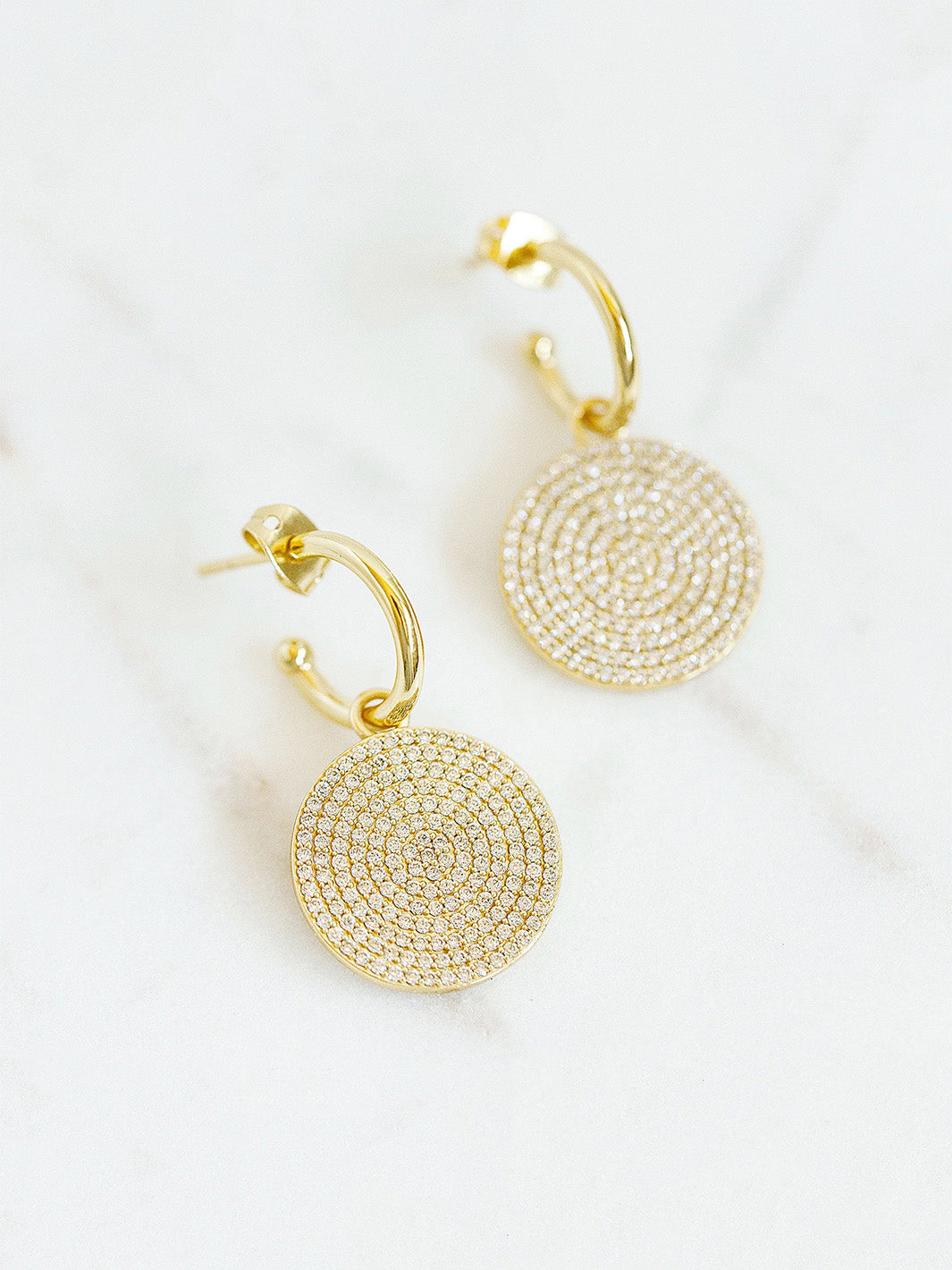 1000 Points of Light Huggie Hoop Earrings in Pavé Cubic Zirconia