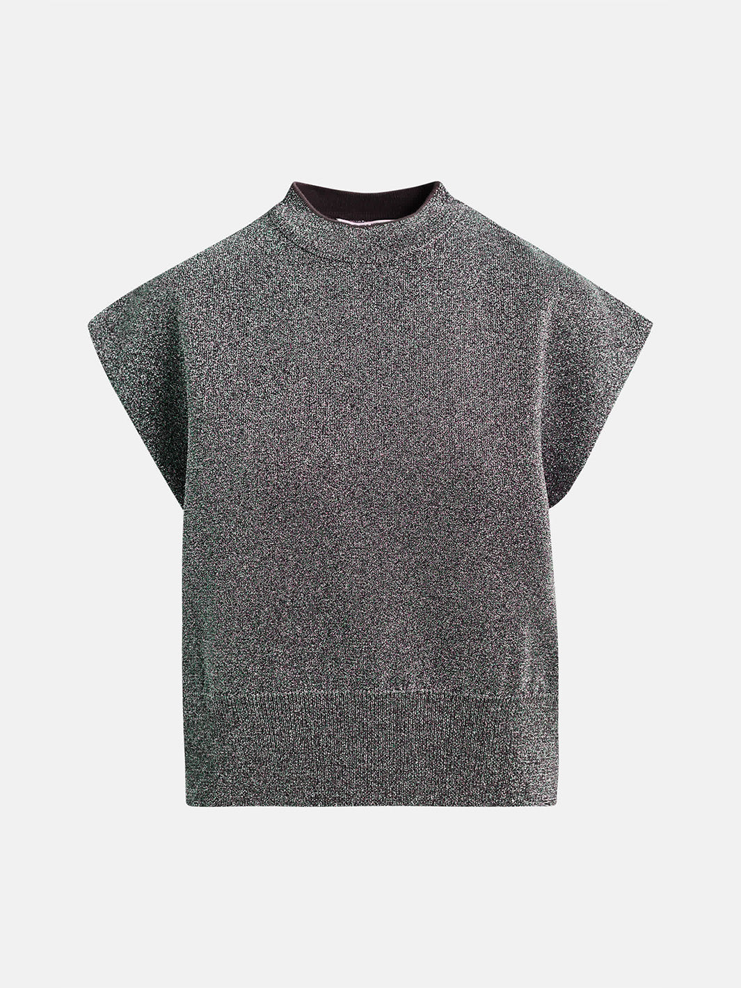 Lurex Knitted Top in Black