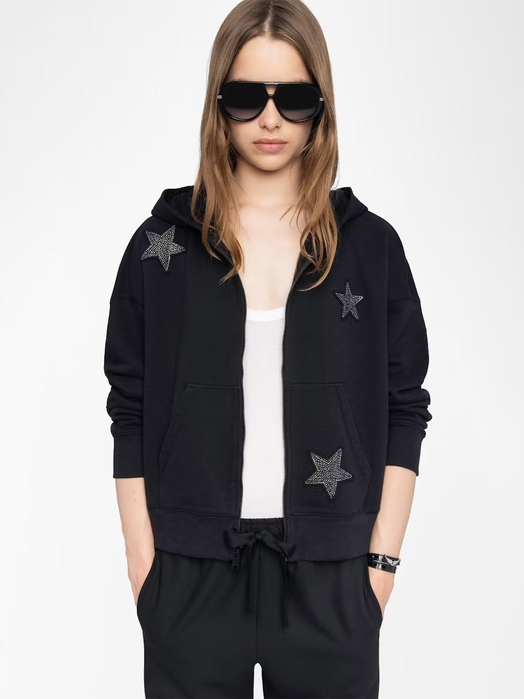 ブルゾン ZADIG&VOLTAIRE MIA ZIP HOODIE Mia Zip Hoodie - Light Sugar - Zadig & Voltaire – Twist