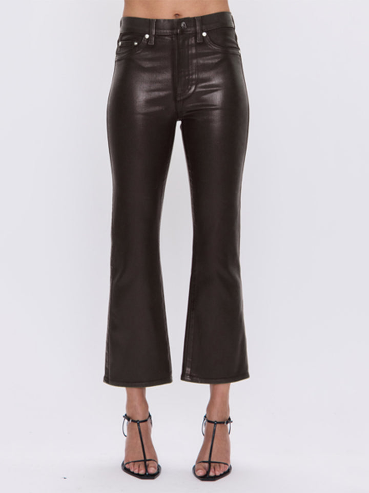 Lennon High Rise Boot Cut Jean in Coated Mocha
