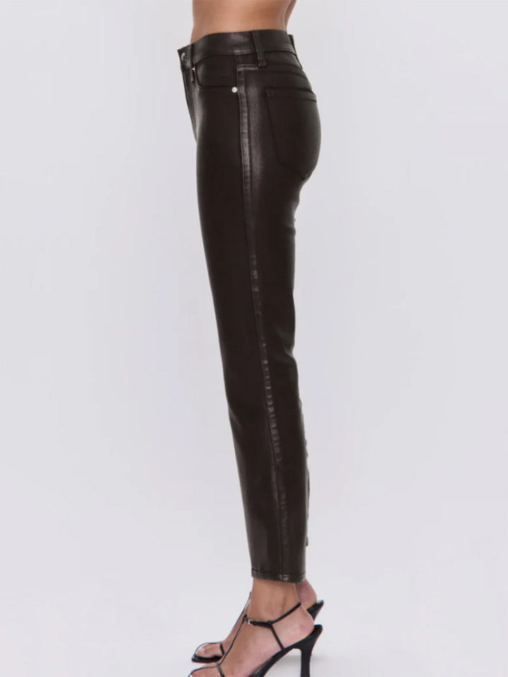 Lennon High Rise Boot Cut Jean in Coated Mocha
