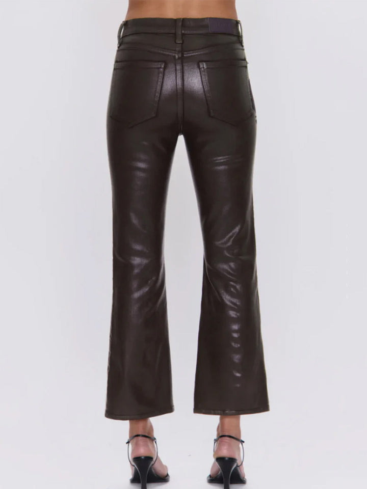 Lennon High Rise Boot Cut Jean in Coated Mocha