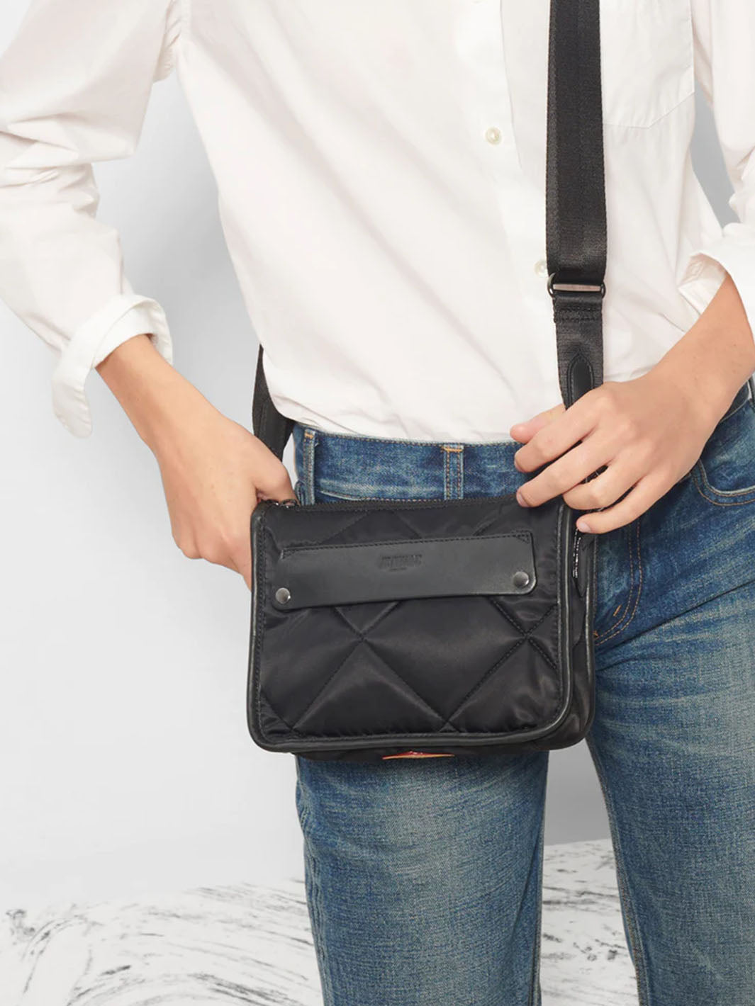 Quilted Madison Convertible Crossbody in Black