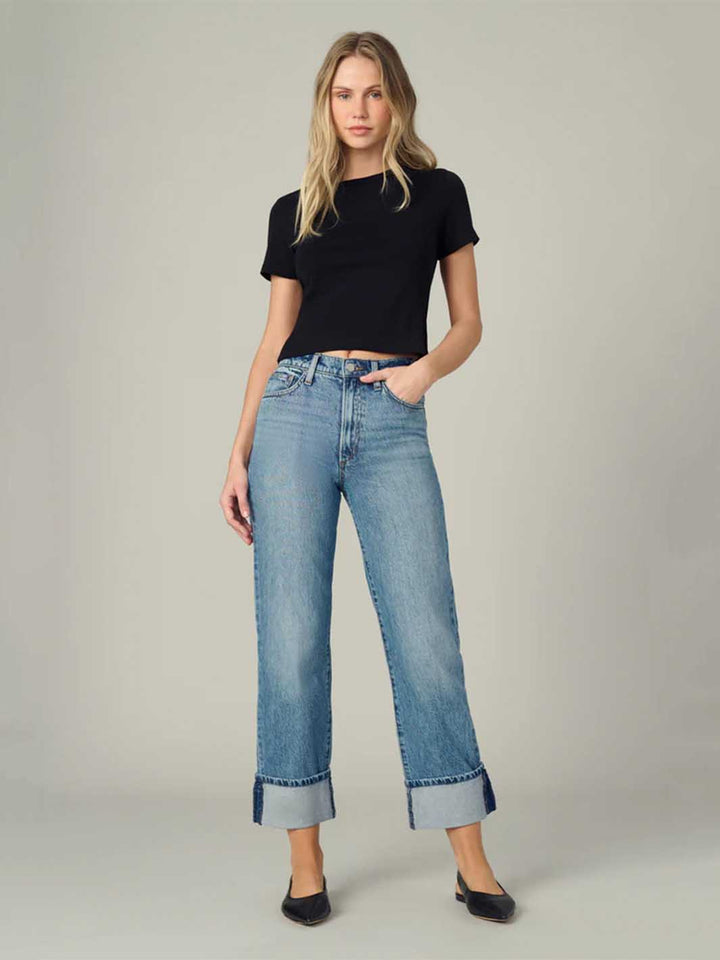 Margot Cuffed Straight Jean in Showdown