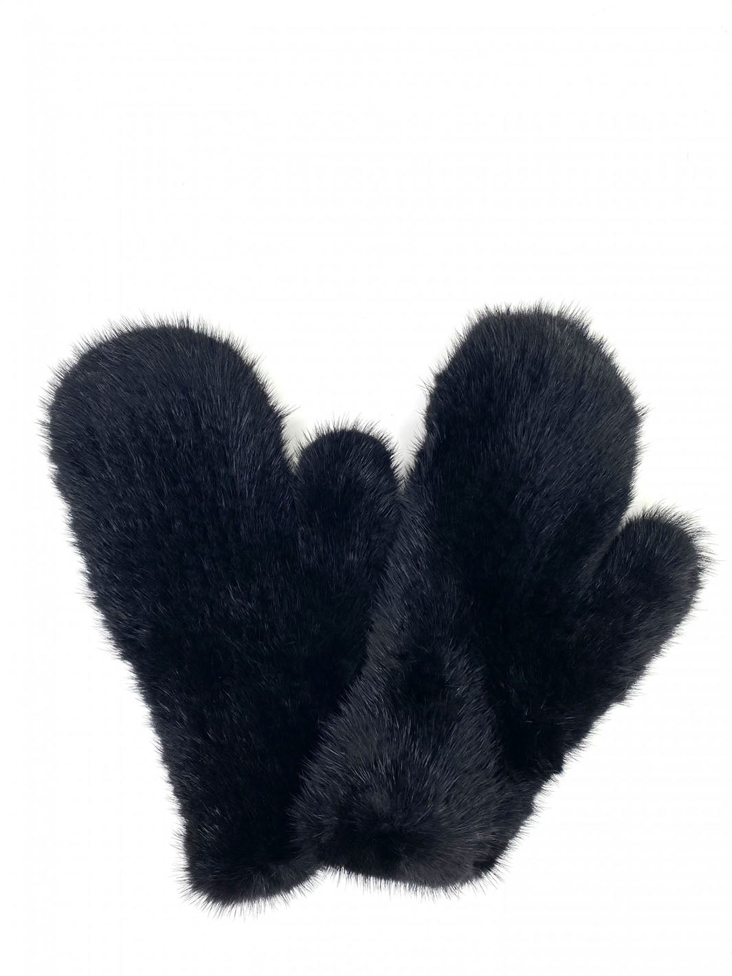 Mink Mitten in Black