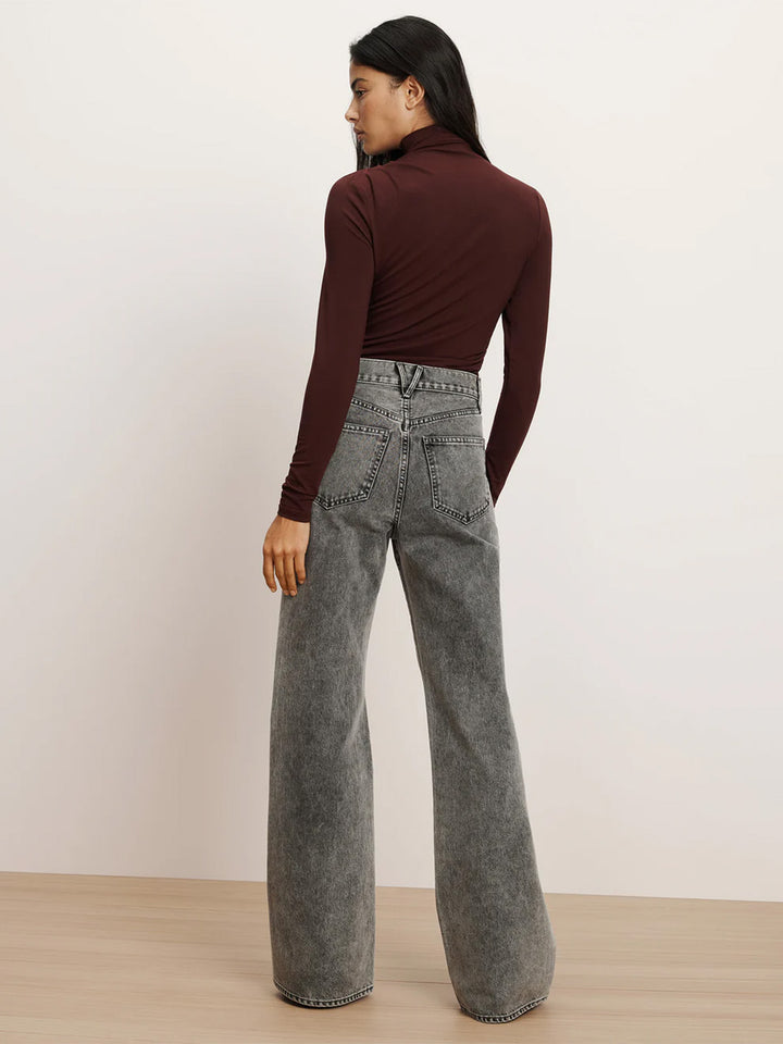 Mylie Mock-Neck Top in Raisin