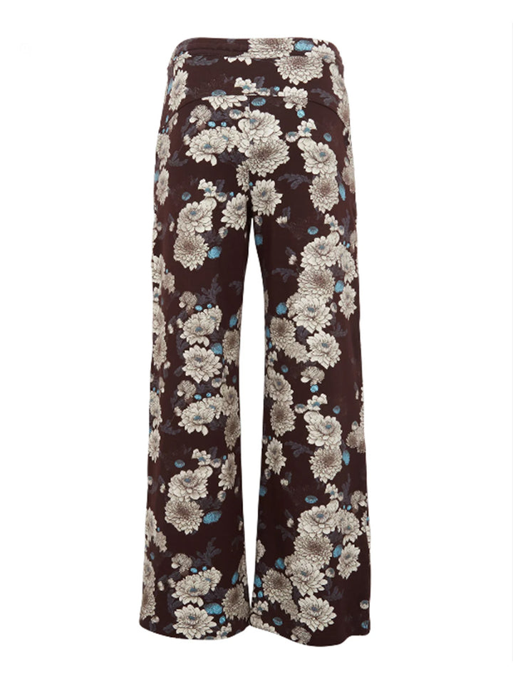 Paige Floral Pant in Brown