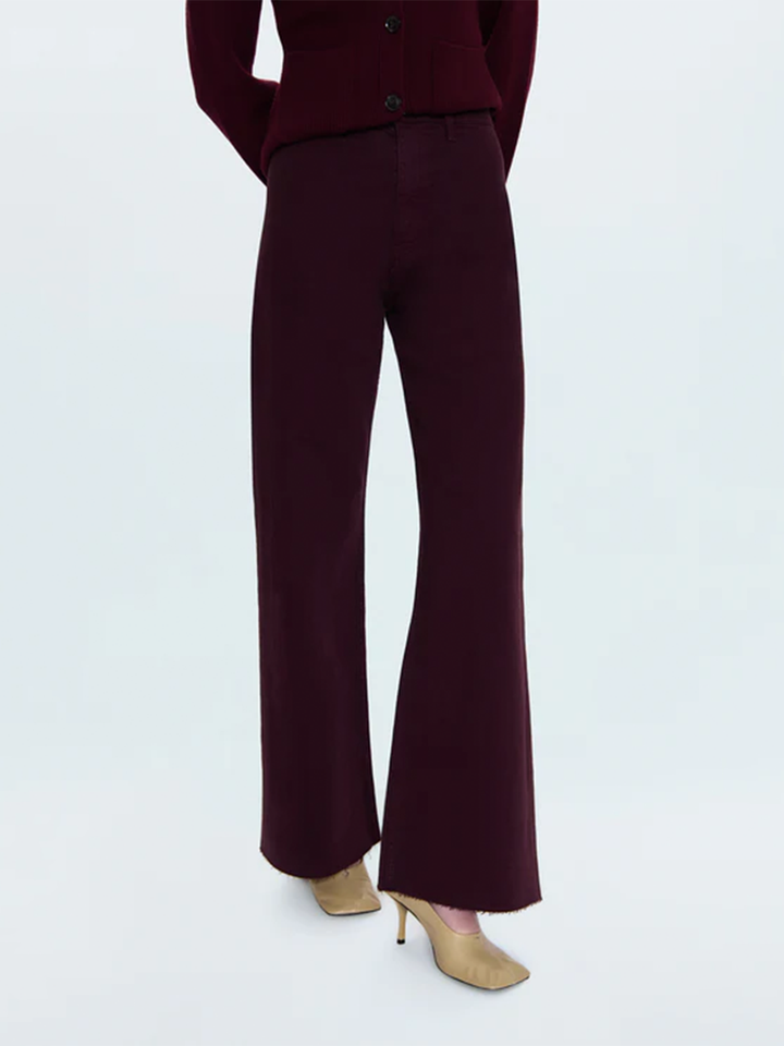 Penny High Rise Wide Leg Jean in Claret