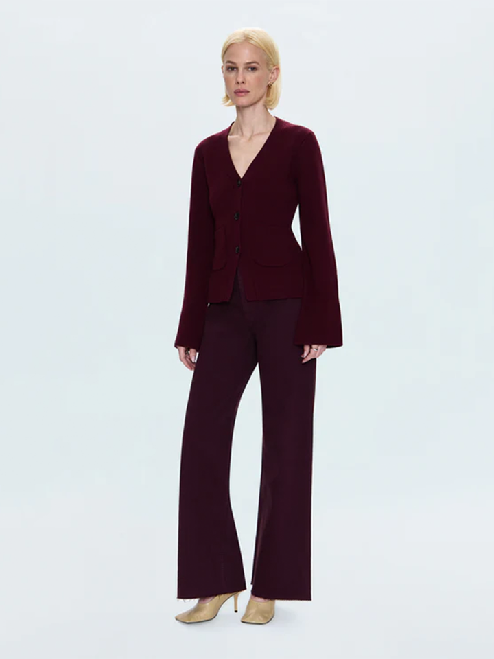 Penny High Rise Wide Leg Jean in Claret