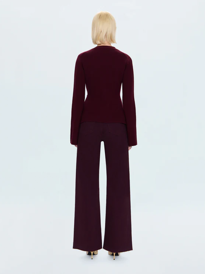 Penny High Rise Wide Leg Jean in Claret