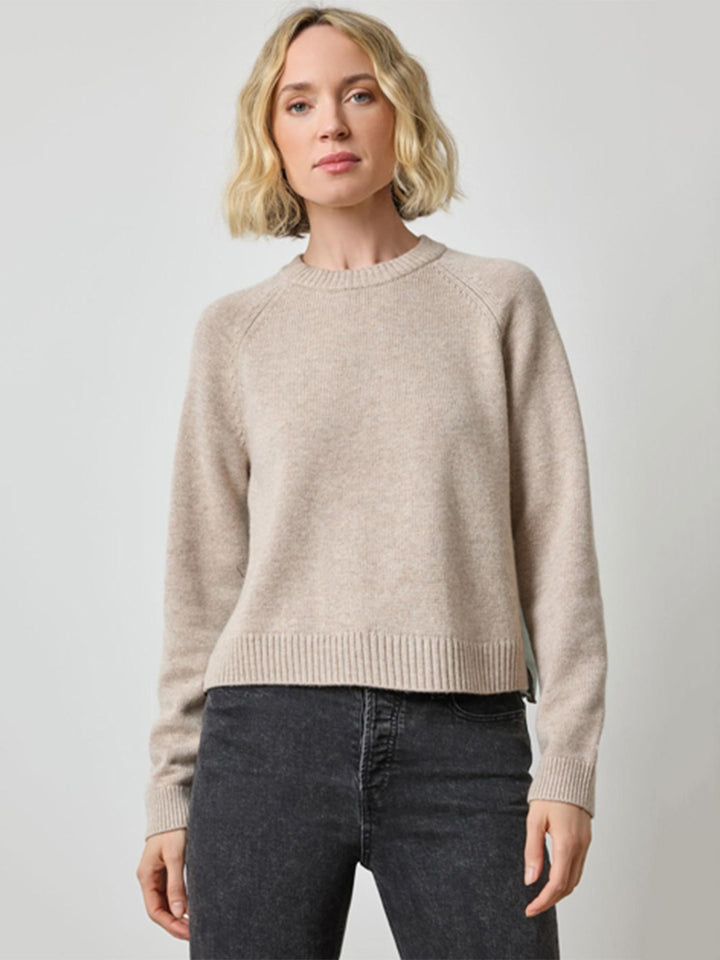 Pleat Back Raglan Sweater in Wheat