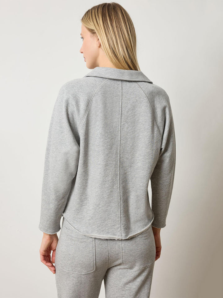Shirttail Polo in Heather Grey