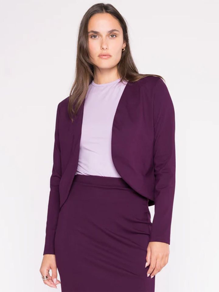 Ponte Knit Bolero in Plum