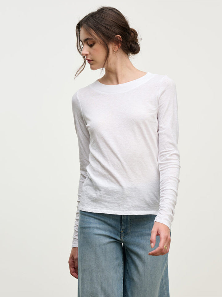 Priya Long Sleeve Tee in White