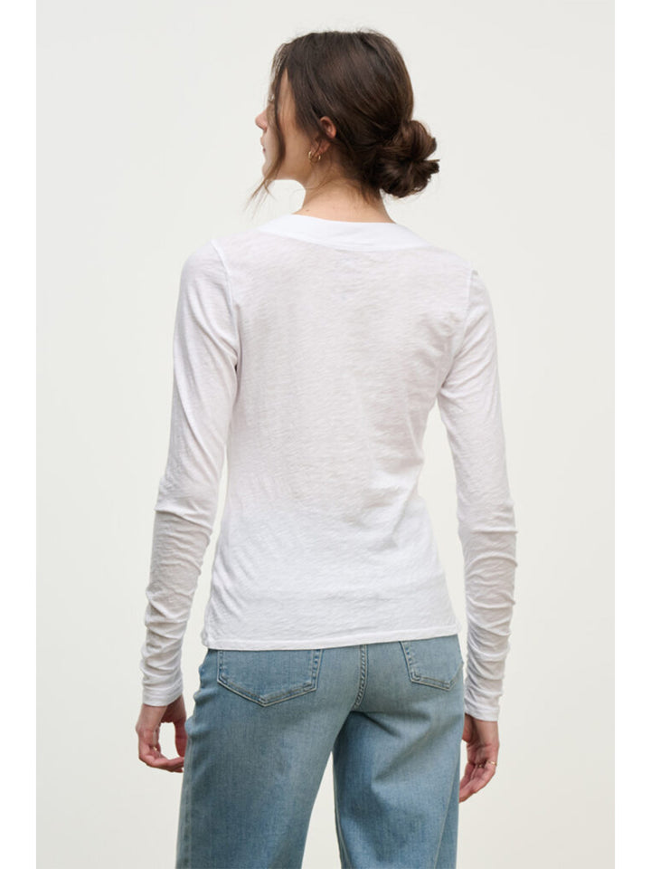 Priya Long Sleeve Tee in White