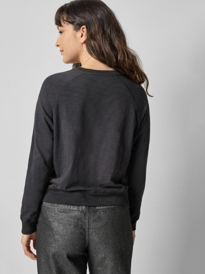 Raglan Sleeve Graphic Tee in Black