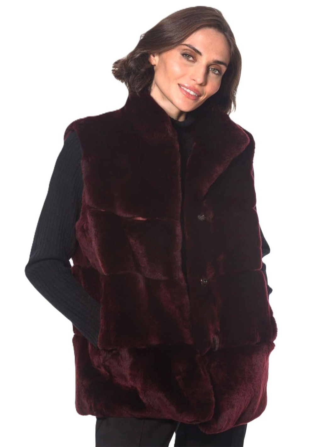 Rex Rabbit Vest in Wine