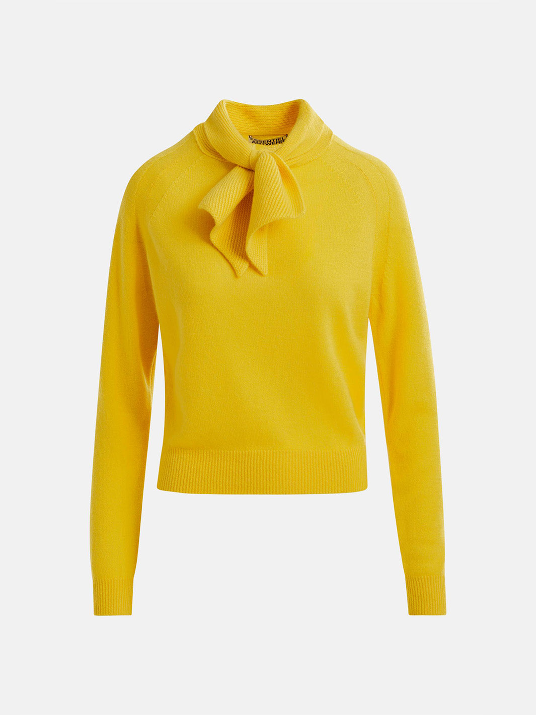 Cashmere Sweater w/Pussy Bow tie in Yellow School Bus