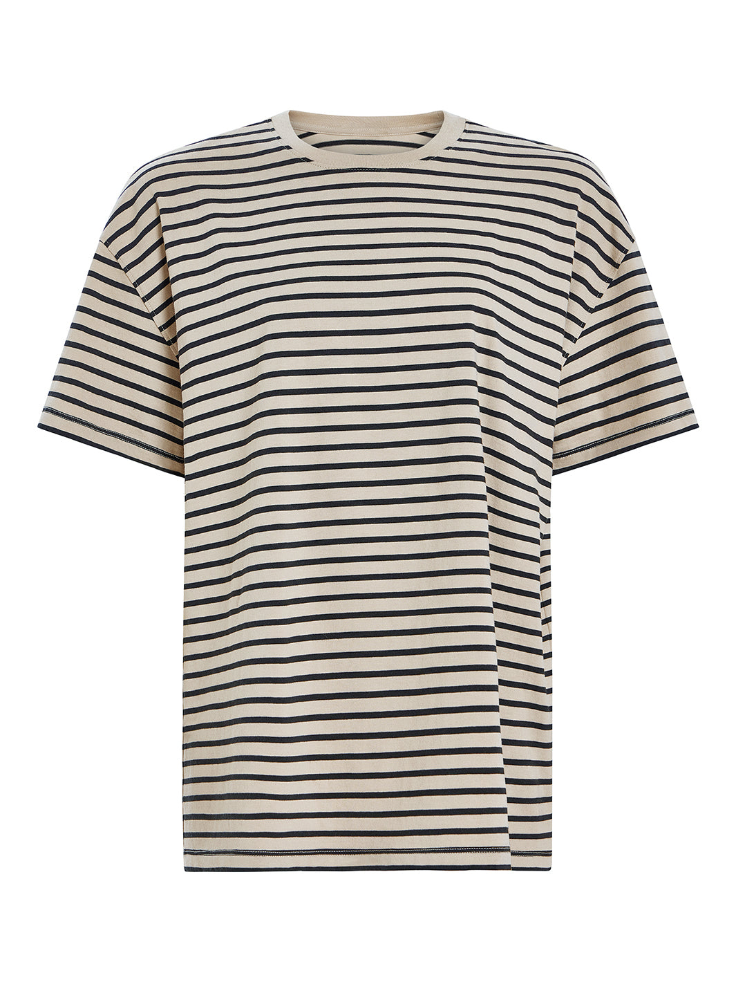Striped Short Sleeve Crew in Dune Black