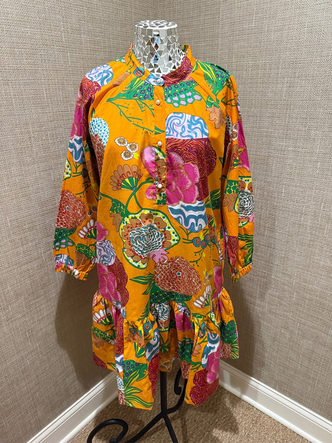 Sorimeg Dress in Orange Floral