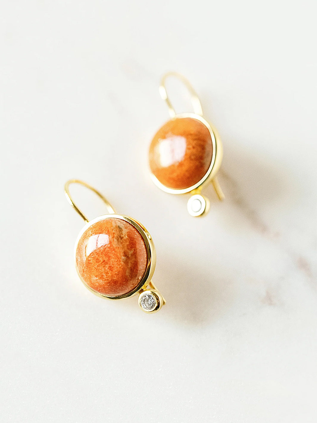Tini Mini Drop Earrings in Coral
