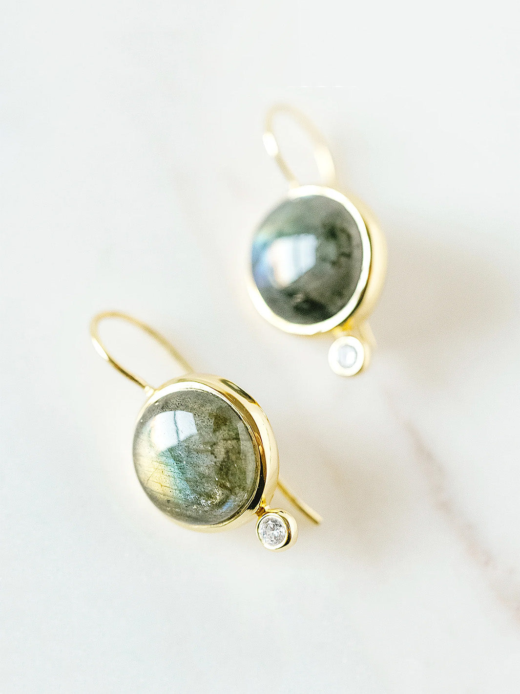 Tini Mini Drop Earrings in Labradorite