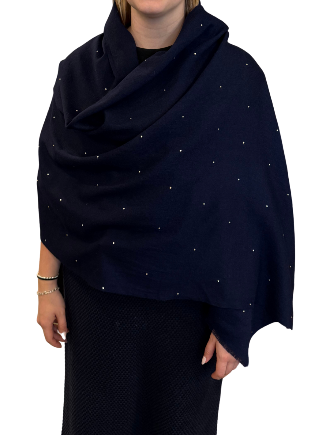 Aadhya Scarf in Navy Sequins