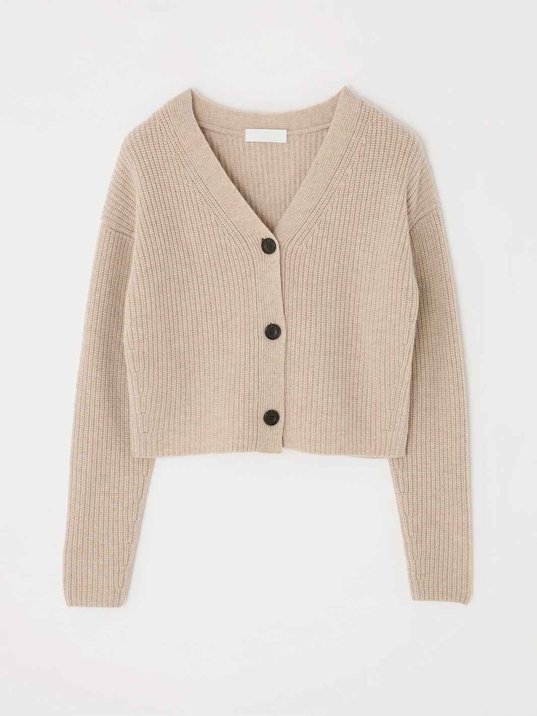 V-Neck Cardigan in Beige