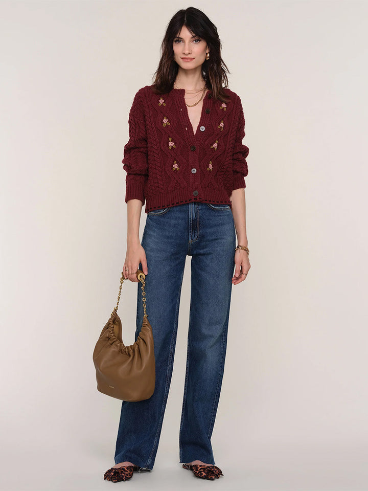 Veda Cardigan in Merlot