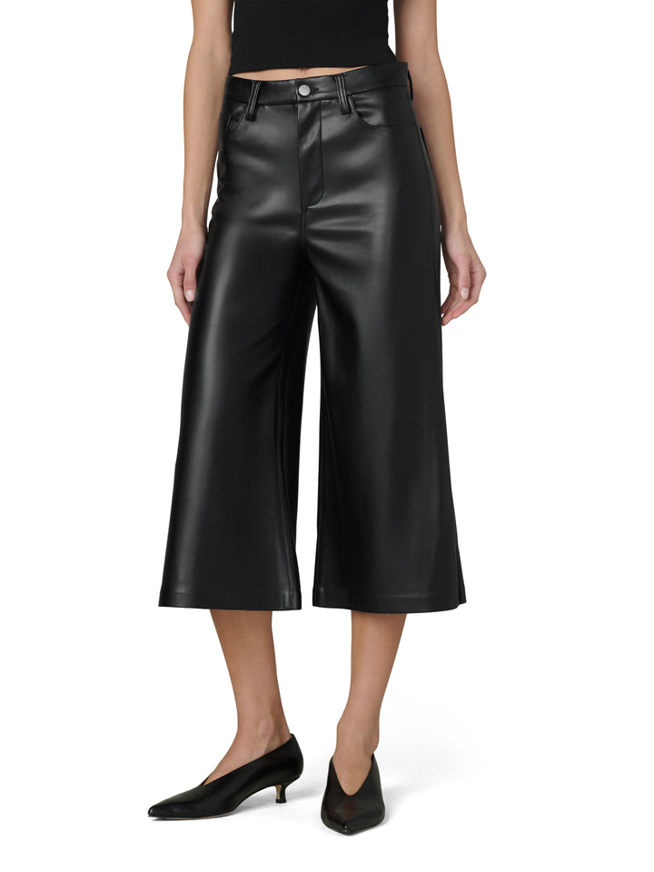 Vegan Leather Culotte in Black