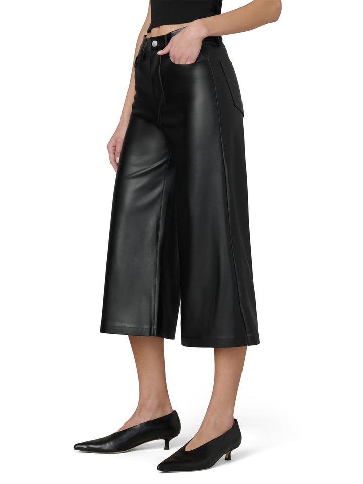 Vegan Leather Culotte in Black