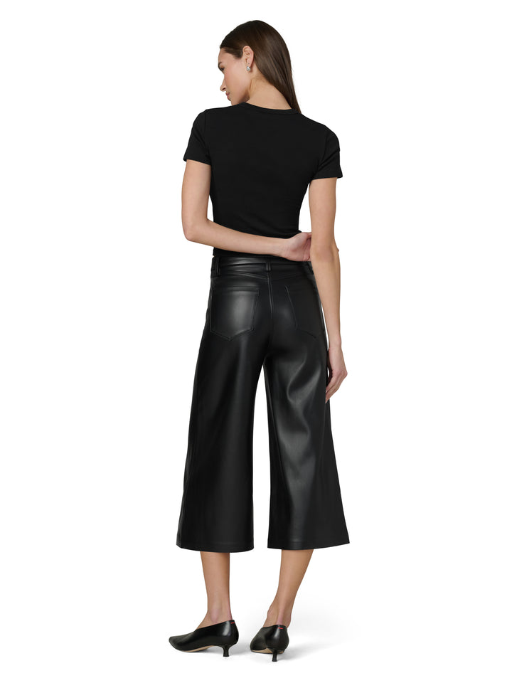 Vegan Leather Culotte in Black