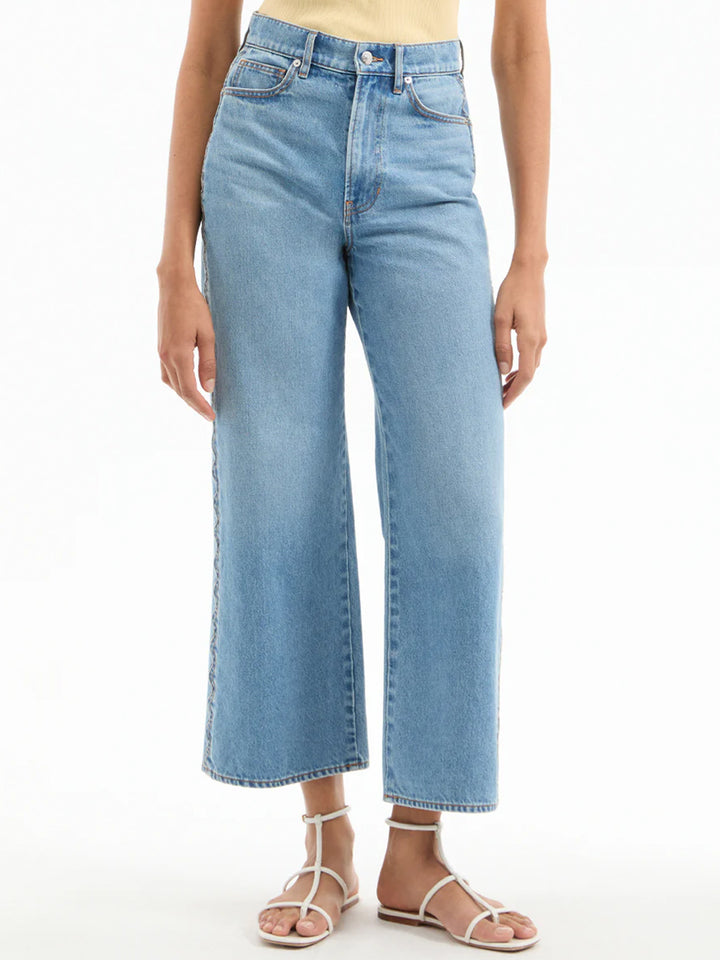 Taylor Scalloped Cropped Wide-Leg Jean in Nova
