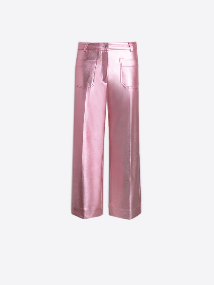 Dorin Stretchy Trouser in Metallic Pink