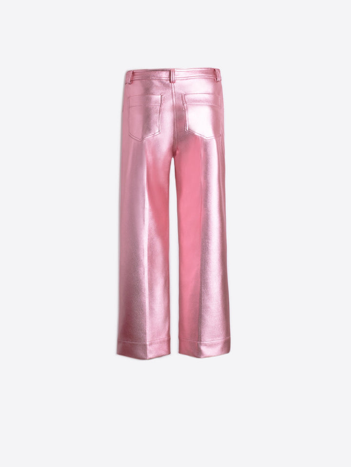 Dorin Stretchy Trouser in Metallic Pink