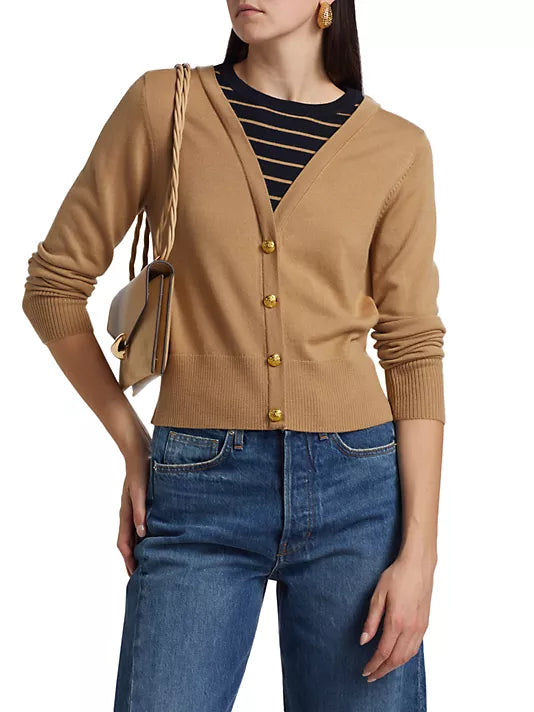 Enza Sweater in Khaki Navy