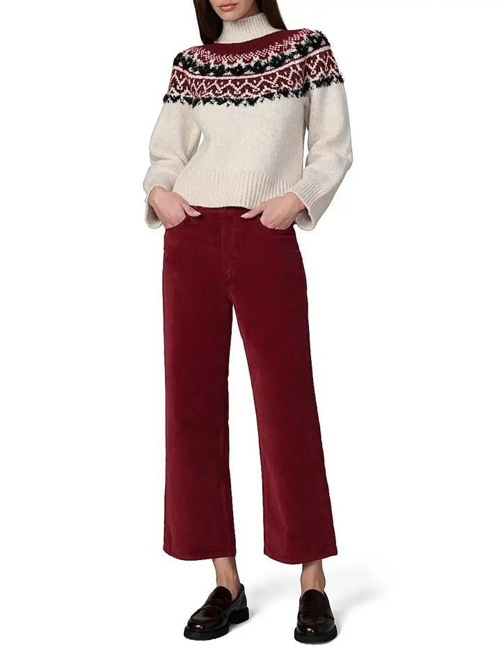 The Blake Wide Leg  Corduroy in Syrah