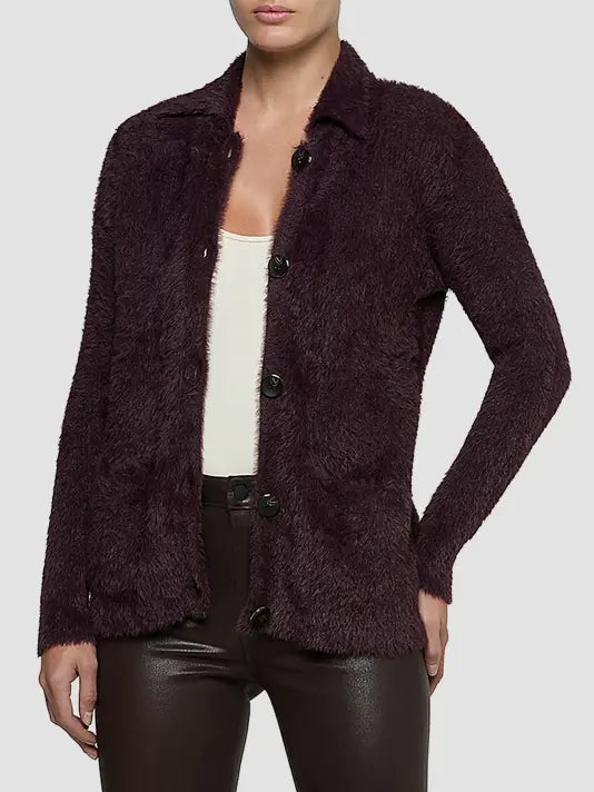 Mist Cardigan in Dark Plum