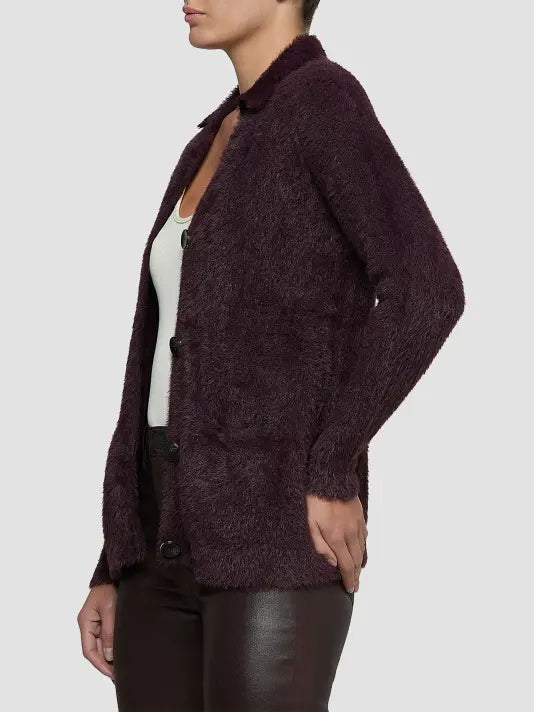 Mist Cardigan in Dark Plum