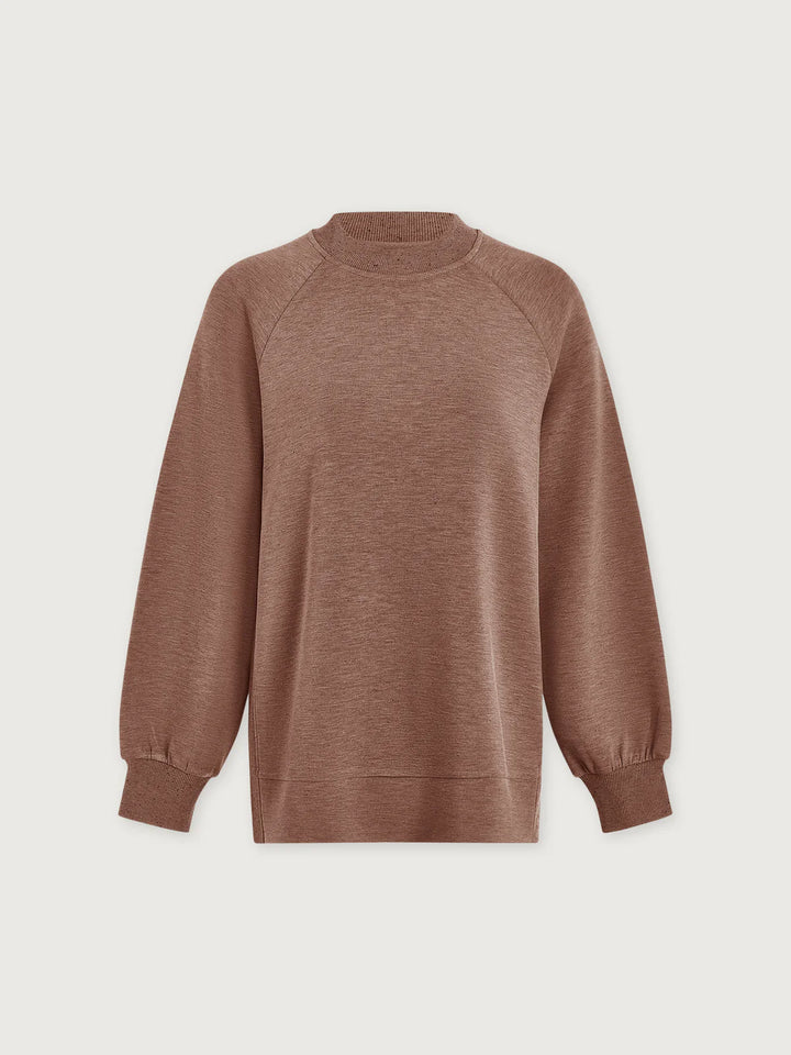 Nicole Boyfriend Sweat in Deep Taupe Marl Fleck