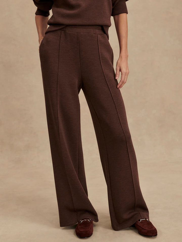 The Wide Leg Pant 28" in Coffee Bean Marl