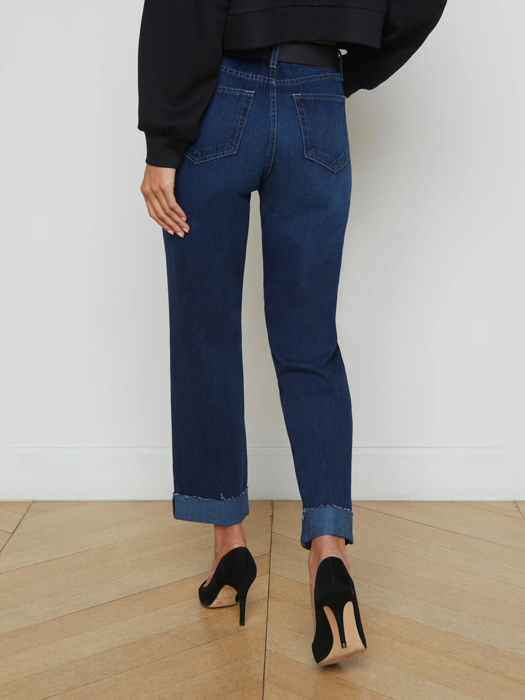 Maribel High Rise Straight Cuffed Jean in Harlan