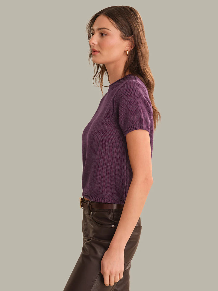 Banks Rolled Edge Sweater Tee in Italian Plum