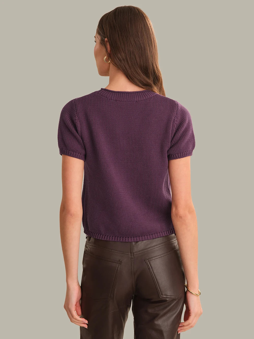 Banks Rolled Edge Sweater Tee in Italian Plum